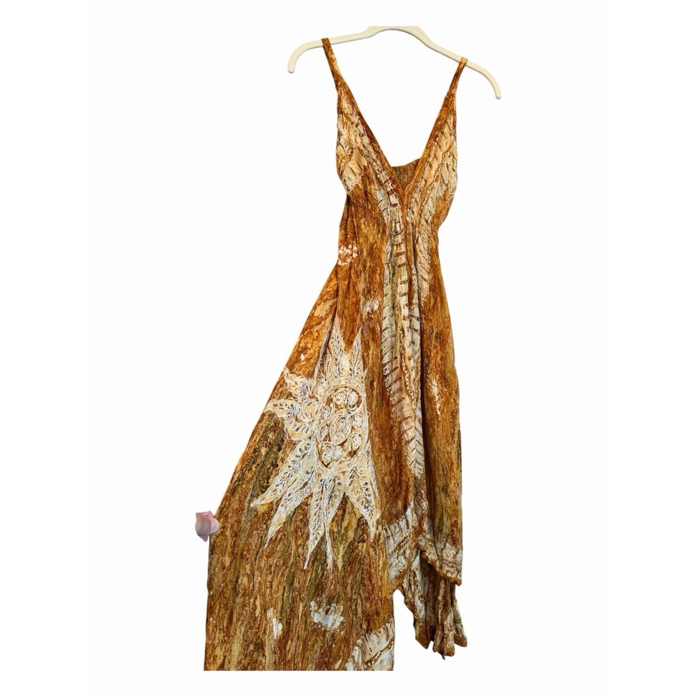 ETC Tie Dye Hippie Boho Celestial Asymmetrical Dress One Size